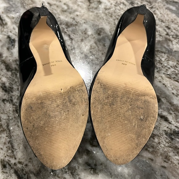 Aldo black patent leather open toe high heels, size 8 - Picture 4 of 7